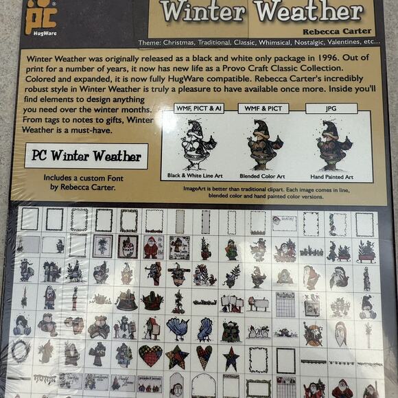Vintage Provo Craft Hugware Winter Weather Rebecca Carter CD Rom Clip Art Design - Picture 5 of 7